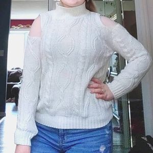 Cold shoulder turtle neck